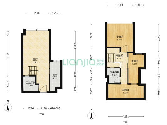 圆中大溪地 2室1厅2卫 42平方