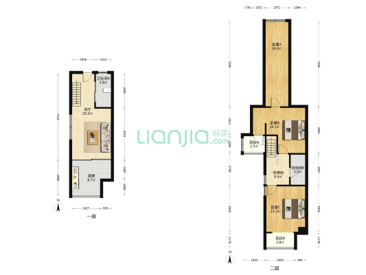 中建MAX 3室1厅2卫 56平方