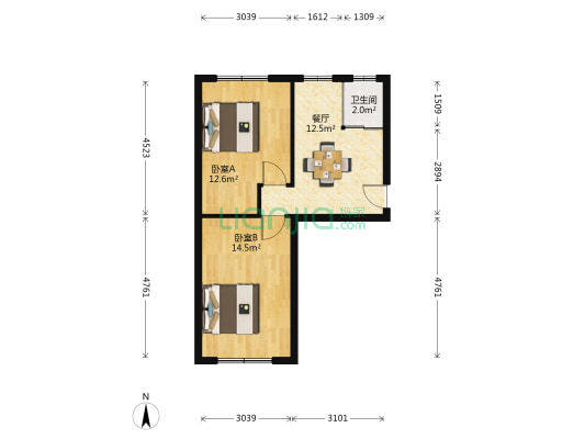西长小区 2室1厅1卫 60平方