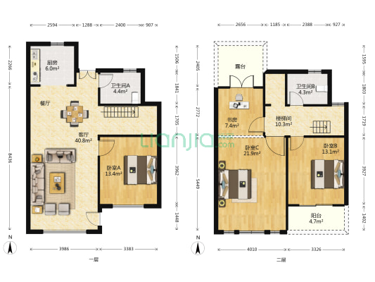 招商海廷 4室1厅2卫 122平方