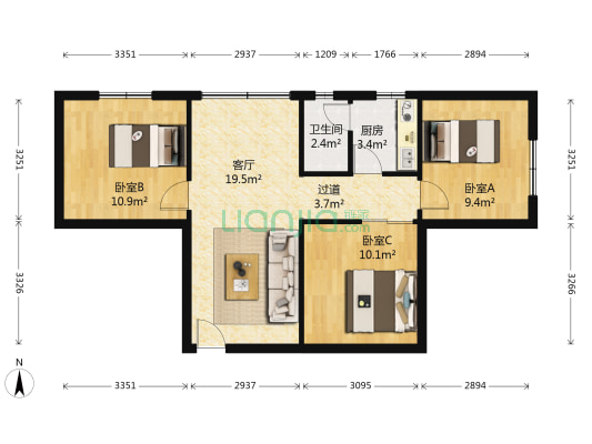 罗宅街左7巷7号 3室1厅1卫 69平方