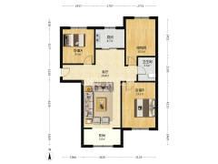 此房格局户型方正，中间楼层，满二税费少，南北通透-涿州鹏渤印象城牛津花园户型图