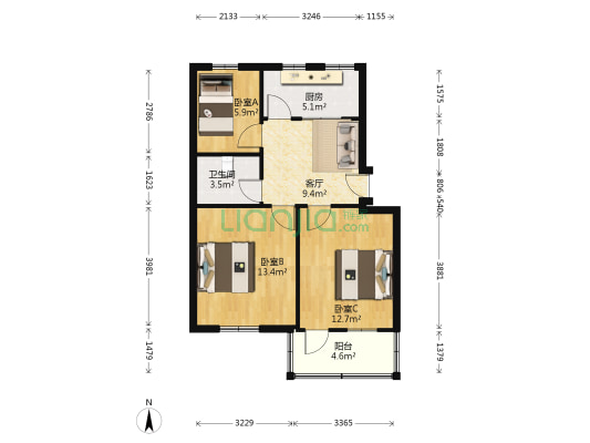 舜南新村 3室1厅1卫 69平方