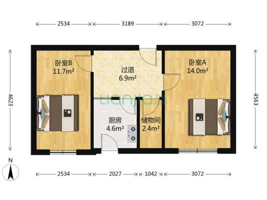 工商局家属楼（四明北街） 2室0厅0卫 52平方