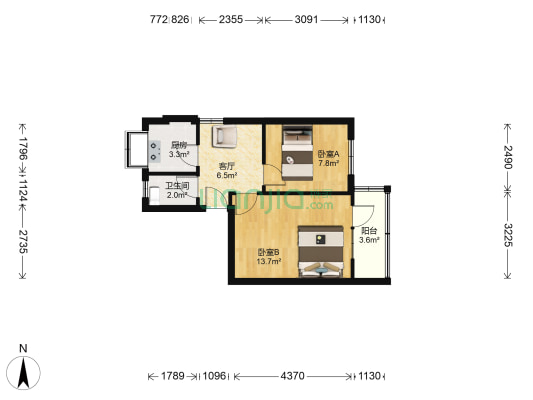 太和路79号院 2室1厅1卫 47平方