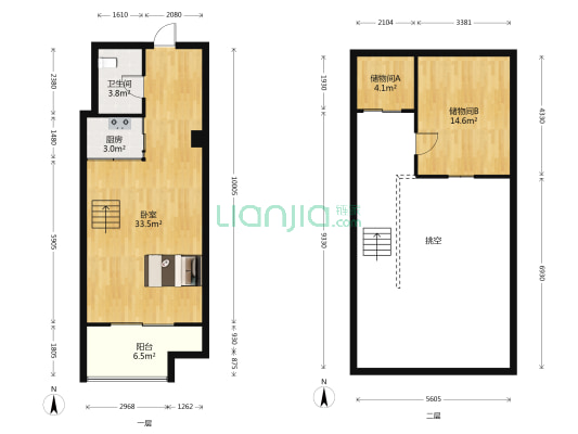 虹桥公寓 1室0厅1卫 66平方