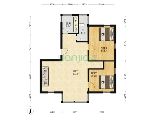 南门横街 2室1厅1卫 79平方