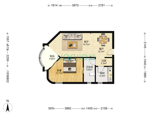 梅陇八村 1室2厅1卫 75平方
