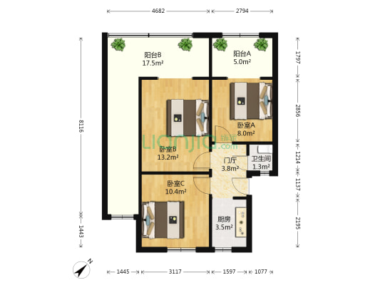太平横街95号 3室0厅1卫 51平方