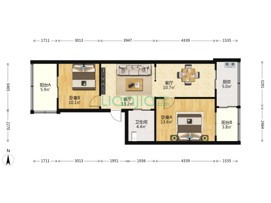 西矿街110号 2室2厅1卫 86平方