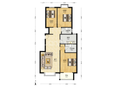 电梯洋房，一梯两户，南部通透3居，满五唯一-涿州中央公馆户型图