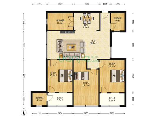 襄城区人民检察院（南院） 3室2厅0卫 126平方