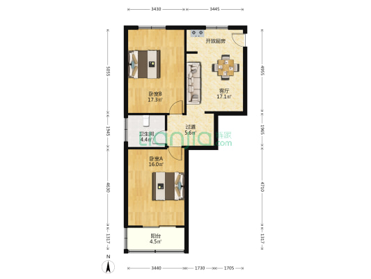 东方中路330号 2室1厅1卫 72平方