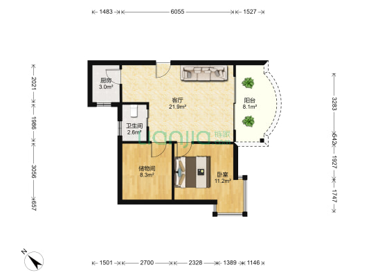 天工邻儒居 1室1厅1卫 63平方