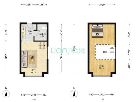 岩峰·欢乐颂 1室1厅1卫 43平方