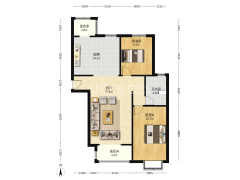 涿州农大人才家园 2室1厅 南-涿州涿州农大人才家园户型图