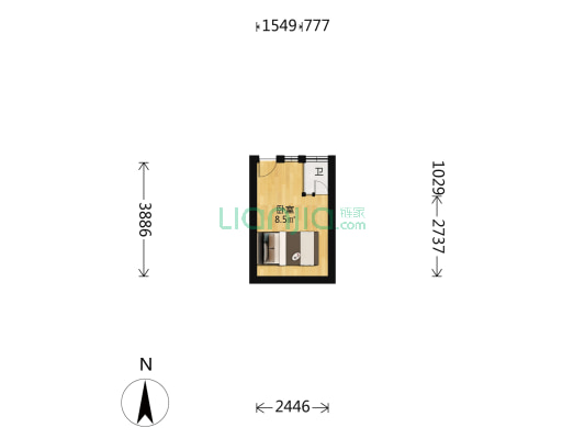 菩提路 1室0厅1卫 12平方