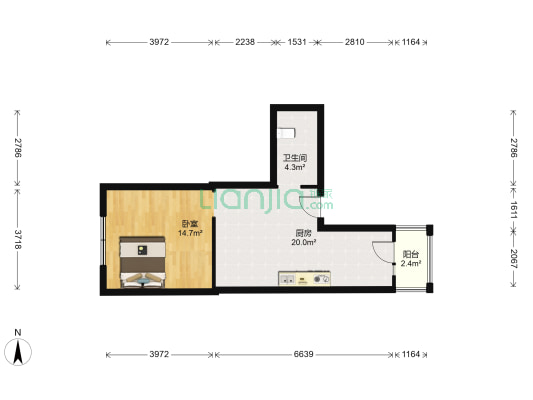 征仪路花园小区B区 1室0厅1卫 58平方