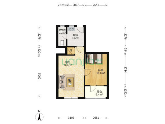 东昌新村 1室1厅1卫 46平方