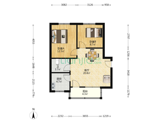 瓜沥人民路827号 2室1厅1卫 70平方