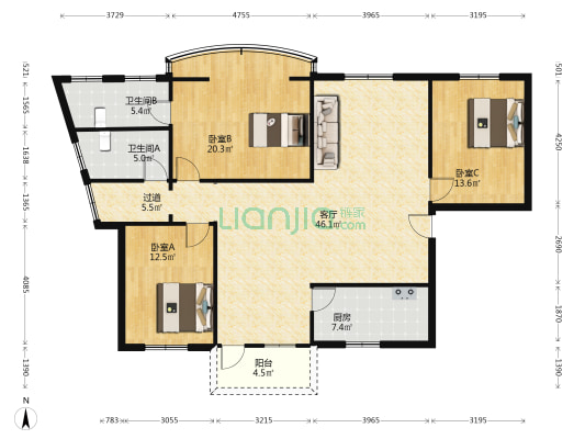 树藩大街560号 3室1厅2卫 139平方