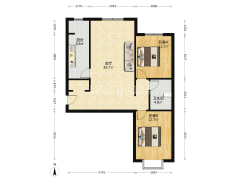 理想城南北通透两居，中间楼层，出行方便，位置好-涿州北京理想城户型图