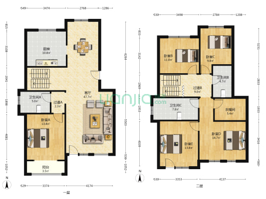 翠林堡 5室1厅3卫 206平方