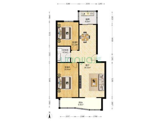 康星家园 2室1厅1卫 101平方