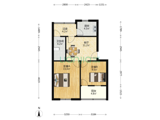 永定巷 2室1厅1卫 58平方