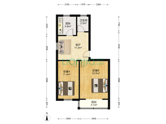 花山湾新村七区 2室1厅1卫 62平方