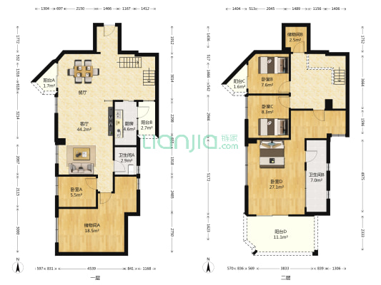 丽江花园康城居 4室1厅2卫 201平方