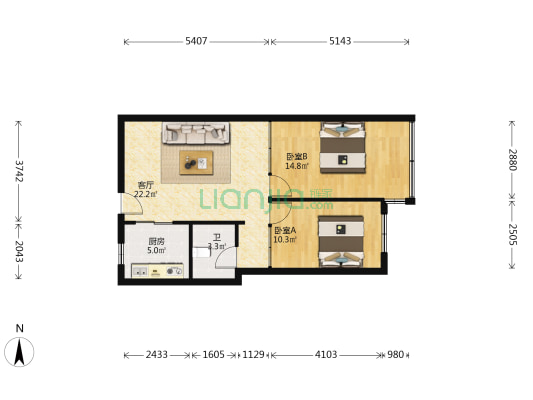 万馨苑 2室1厅1卫 71平方