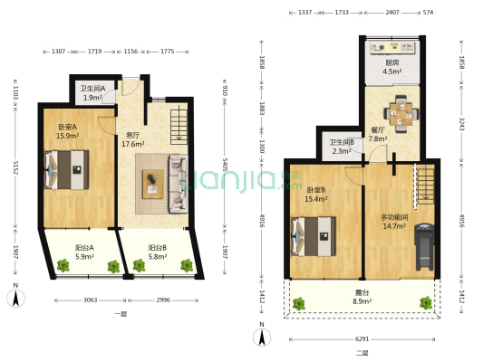 京山路散盘 3室2厅2卫 62平方