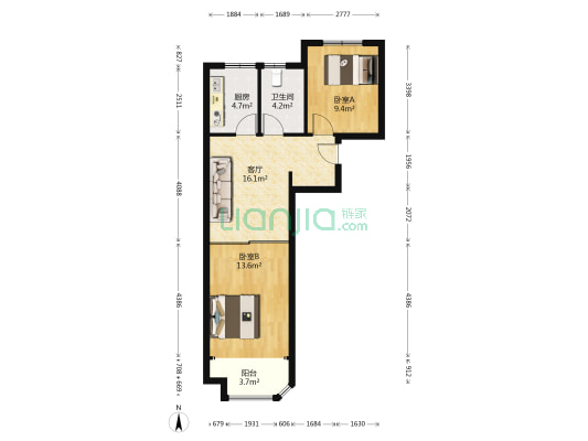 宜昌家园 2室1厅1卫 66平方
