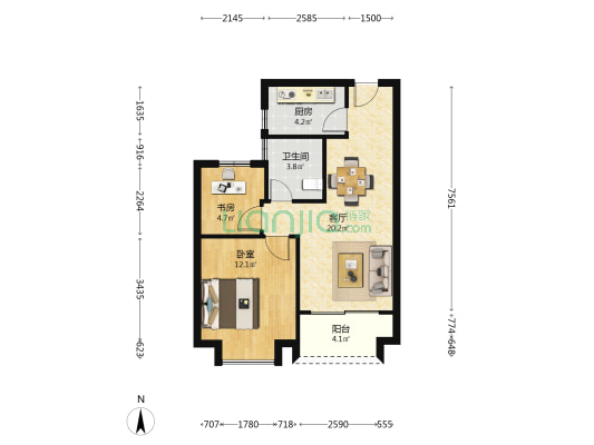 掬月苑 2室1厅1卫 67平方