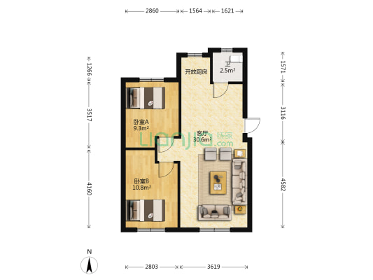 景星南街137甲 2室1厅1卫 77平方