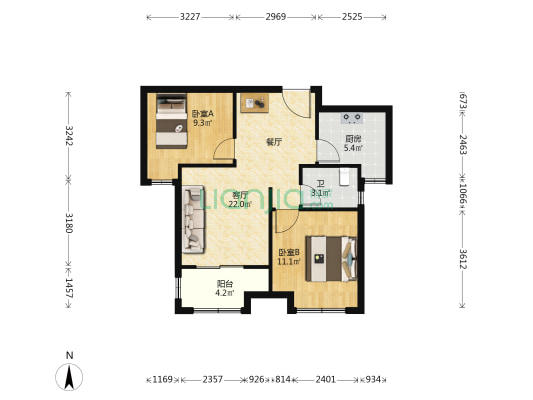 吉祥佳苑 2室1厅1卫 78平方