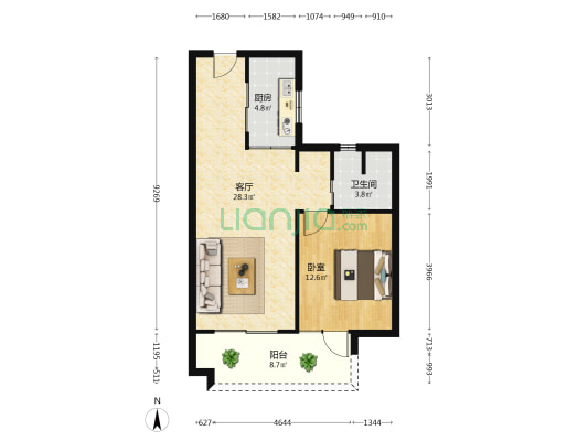 嘉和城·芳华里 1室1厅1卫 75平方