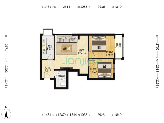 油脂加工厂家属院 2室1厅1卫 52平方