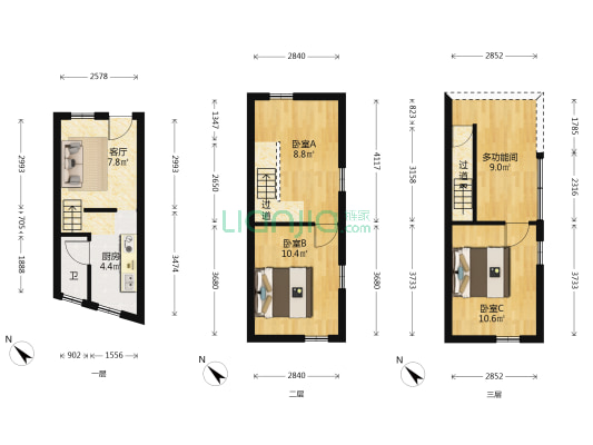 东方中上一巷 4室1厅1卫 72平方