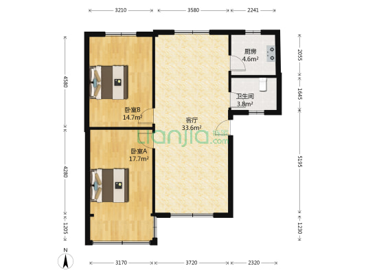 全新巷9号楼 2室1厅1卫 82平方