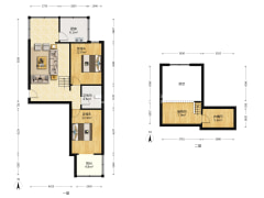 德信公园，南北通透，中医院，两居-涿州名流枫景五期户型图