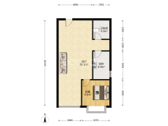 户型方正南向正规一居室，70年产权，采光视野无遮挡-涿州四季橙小区户型图
