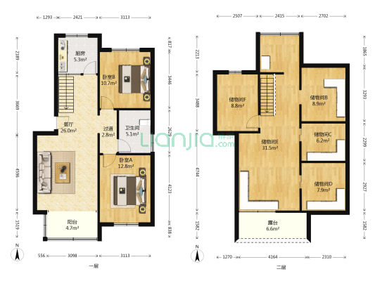 文博苑二期 2室1厅1卫 103平方
