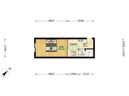 光学新里 1室1厅1卫 24平方