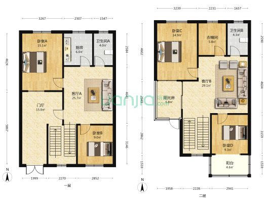 安居苑 4室2厅2卫 150平方