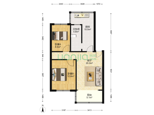锻压小区 2室1厅1卫 71平方