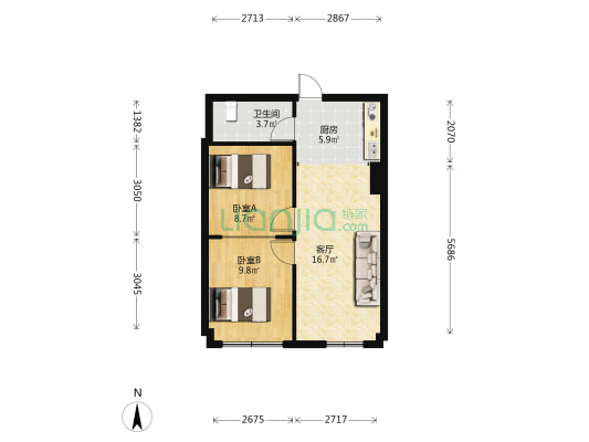 秀园路142号 2室1厅1卫 62平方