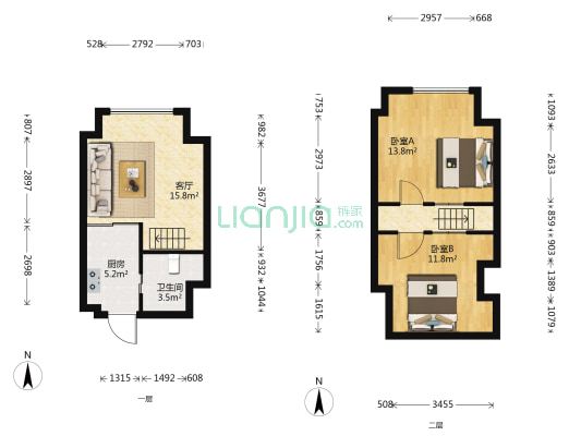 建伟新世界 2室1厅1卫 38平方