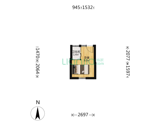 北沟沿 1室0厅1卫 13平方